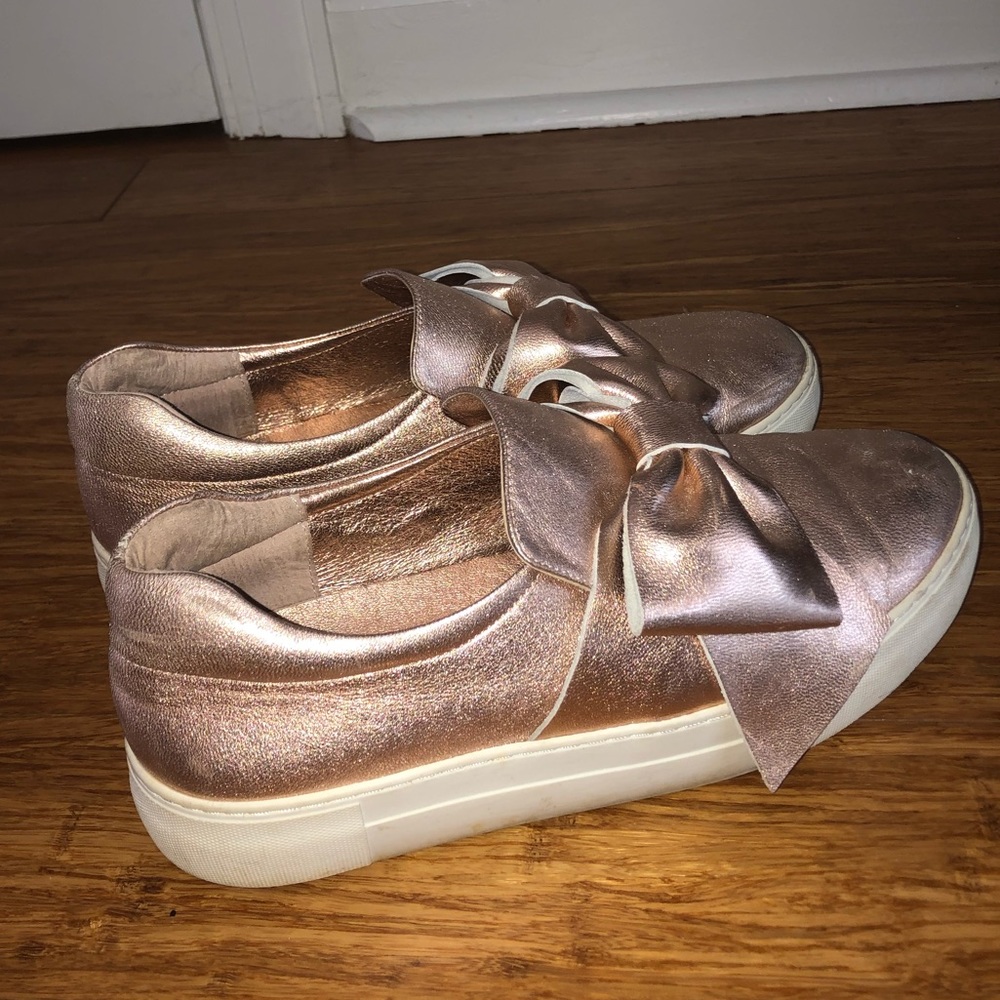 rose gold j slide sneakers